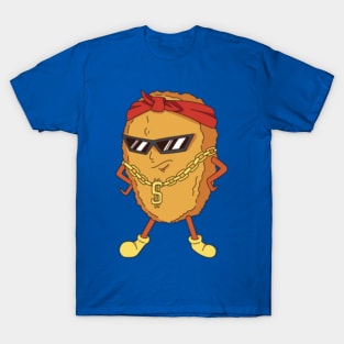 cartoon nugget with sunglasses and a chain around his neck T-Shirt